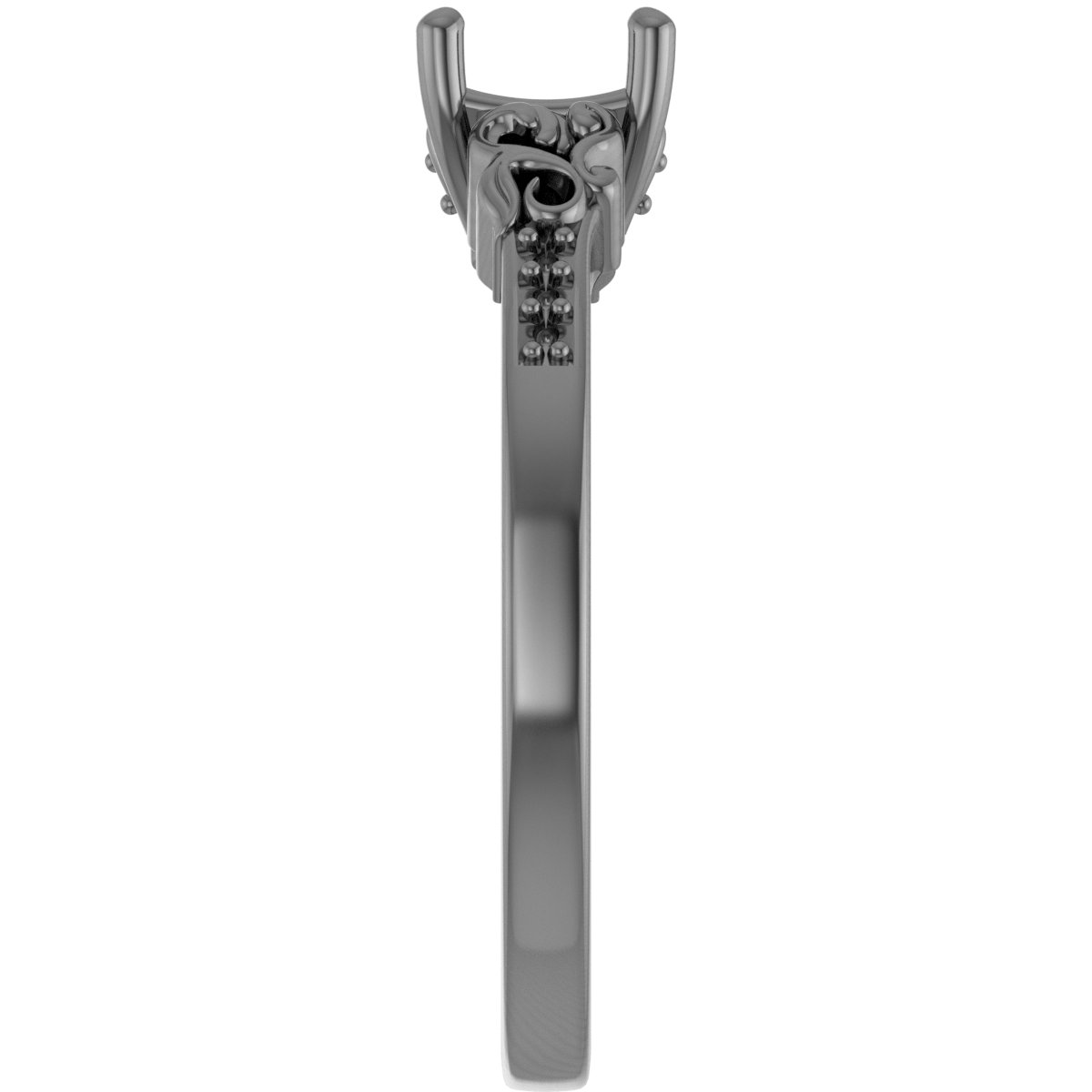 8 mm Square Engagement Ring Mounting view 4