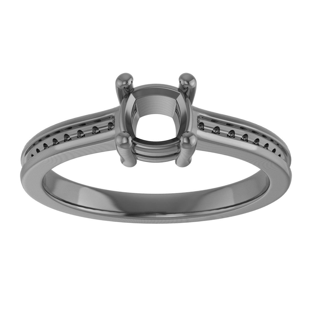 5 mm Cushion Engagement Ring Mounting view 3