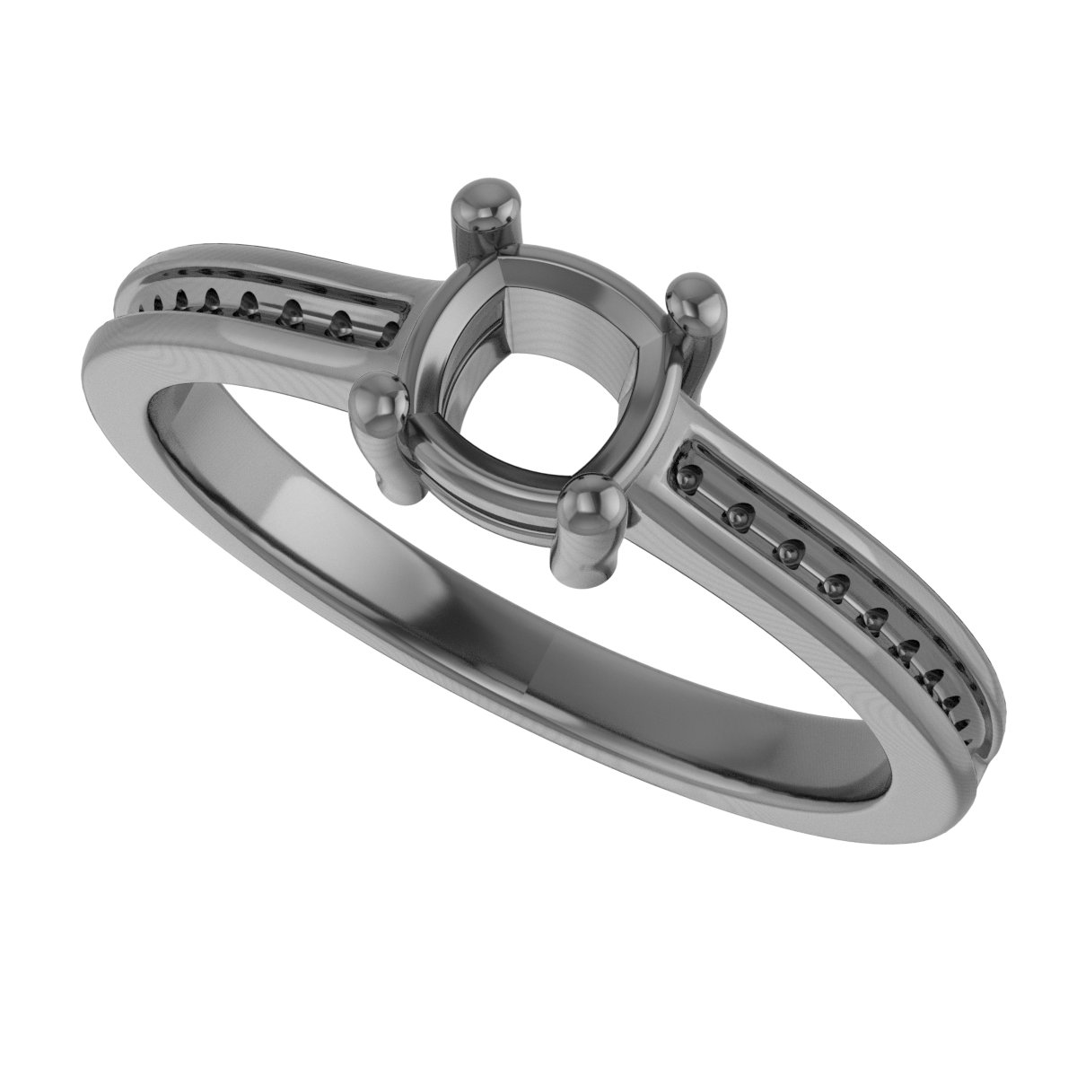 5 mm Cushion Engagement Ring Mounting view 5