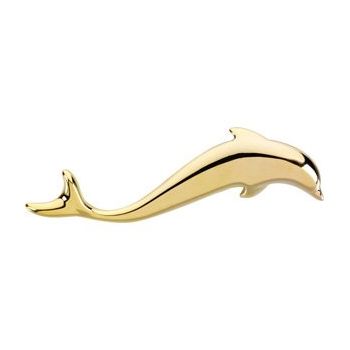 14K Yellow 69.3x17 mm Dolphin Brooch or Pendant Ref. 2428375