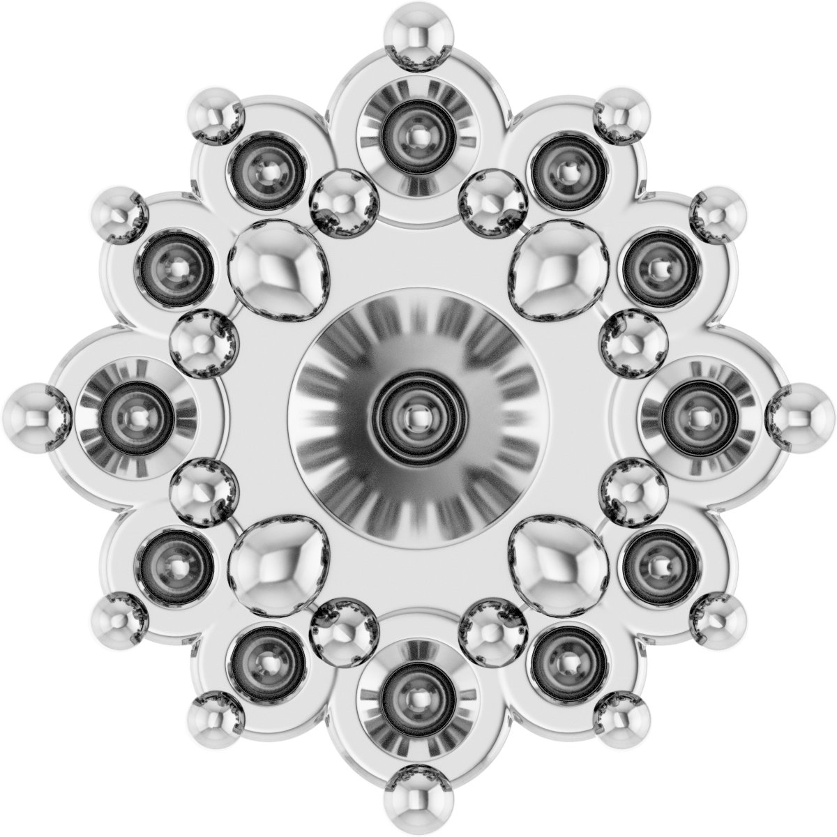 Round Halo-Style Earring Setting