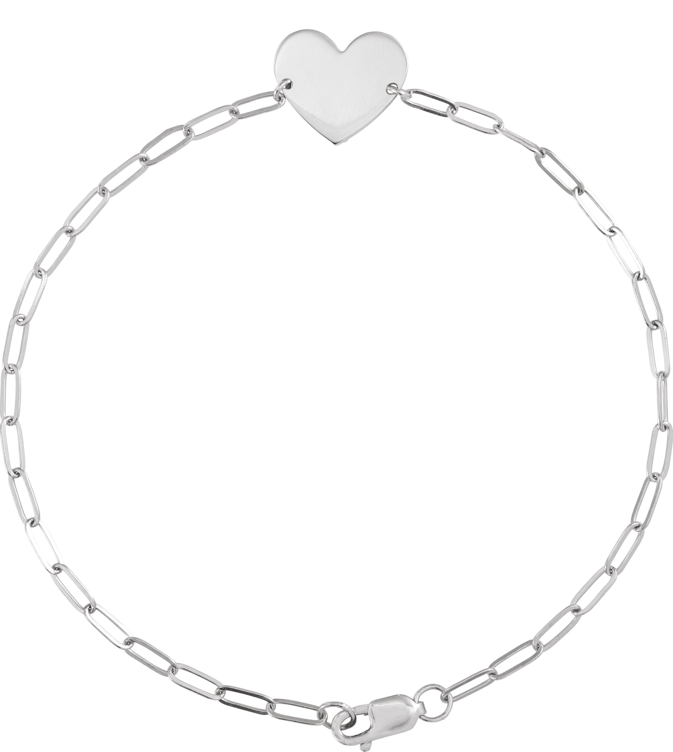 Sterling Silver Engravable Heart 7 Bracelet