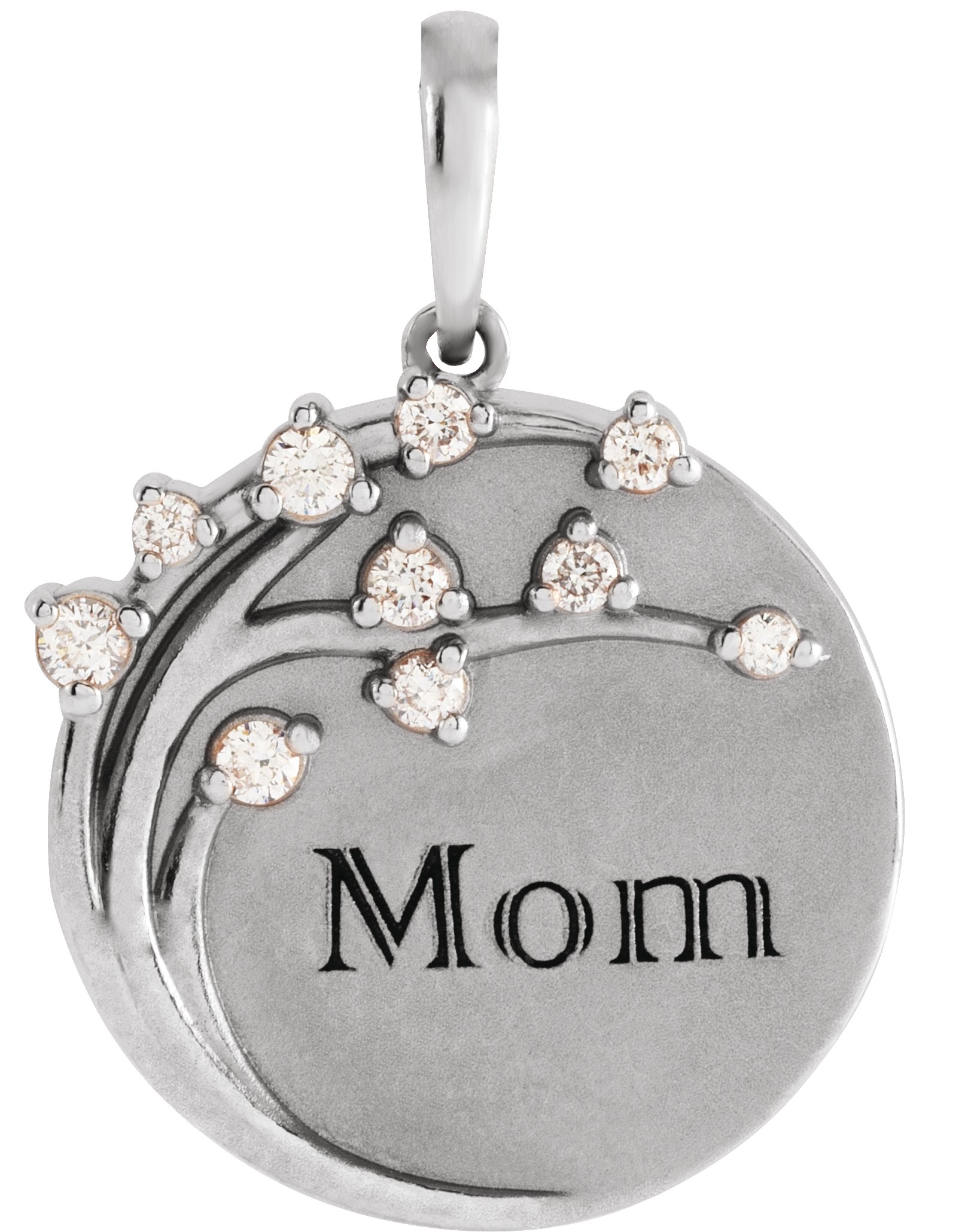 1/8 CTW Natural Diamond Engravable Family Tree 16-18" Necklace view 4