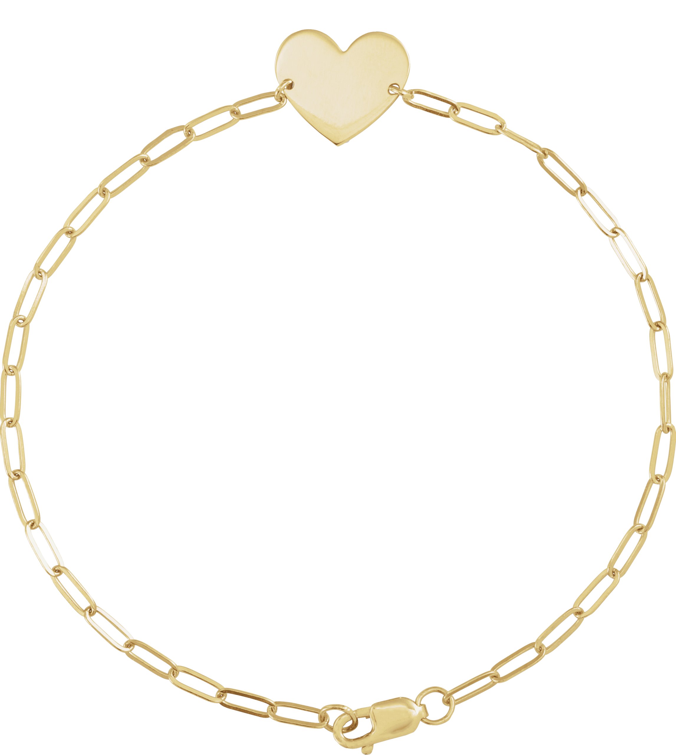 14K Yellow Engravable Heart 7