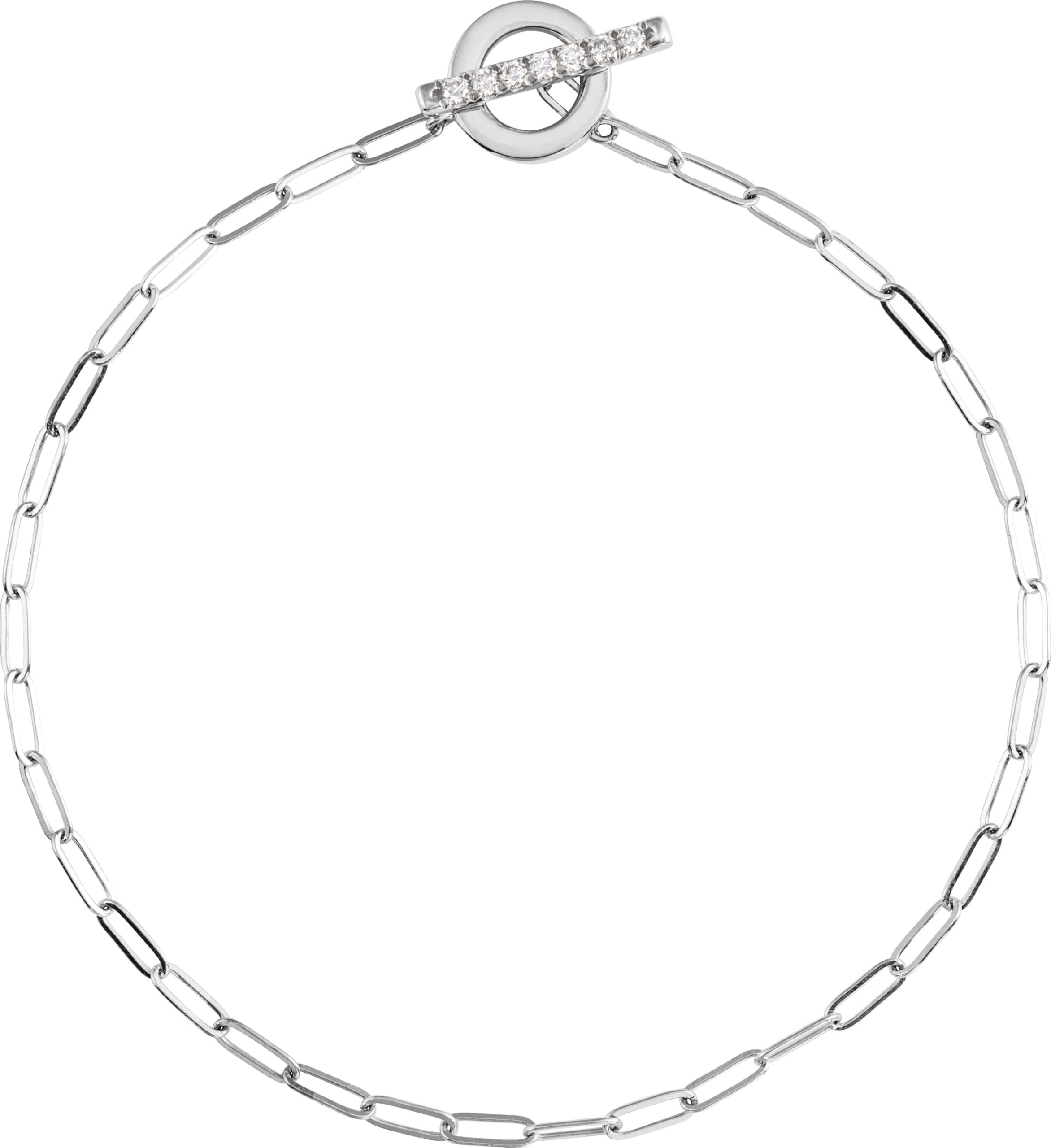 14K White 1/10 CTW Natural Diamond Toggle 7 Bracelet
