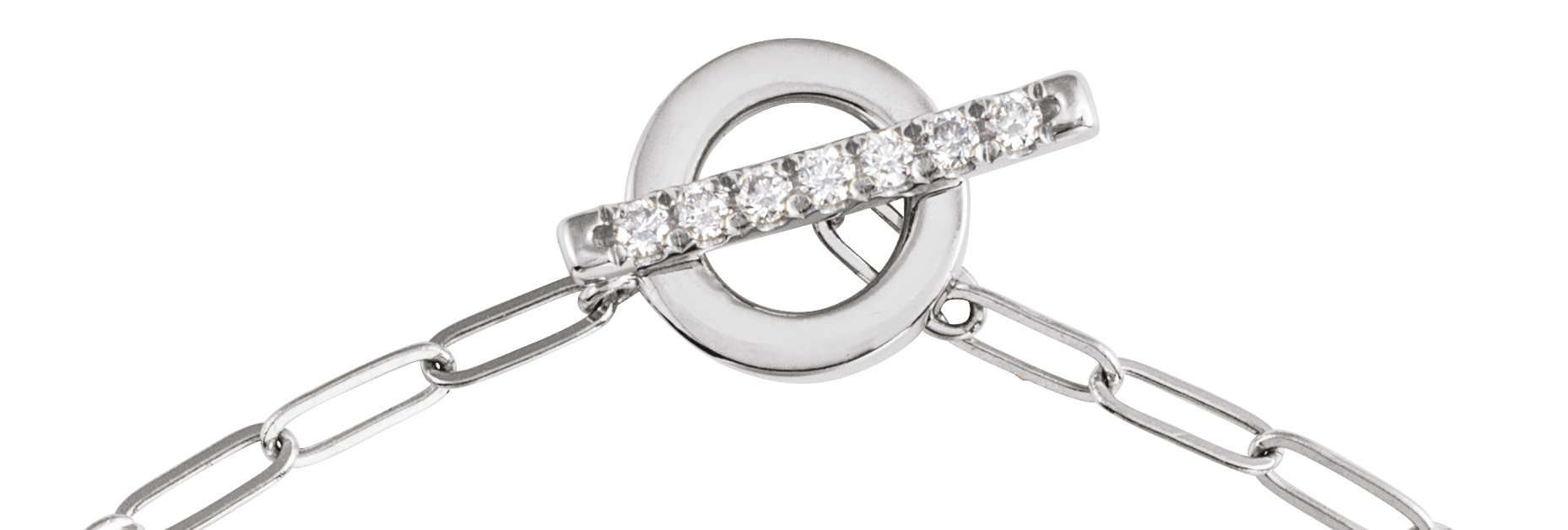 14K White 1/10 CTW Natural Diamond Toggle 7 Bracelet