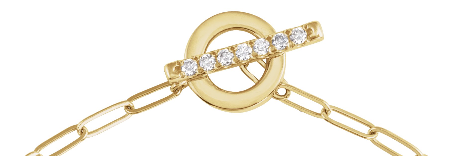 14K Yellow 1/10 CTW Natural Diamond Toggle 7 Bracelet
