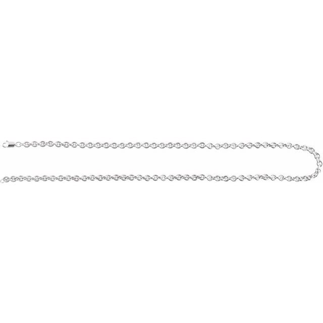 Sterling Silver 4.4 mm Cable 20 Chain