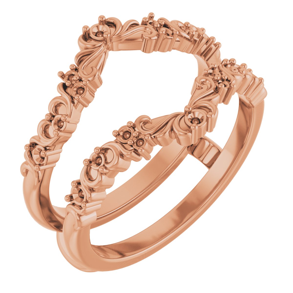 1/6 CTW Natural Diamond Ring Guard – 14K Rose Gold