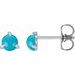 Sterling Silver Cabochon Natural Turquoise Stud Earrings