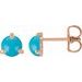 14K Rose Cabochon Natural Turquoise Stud Earrings