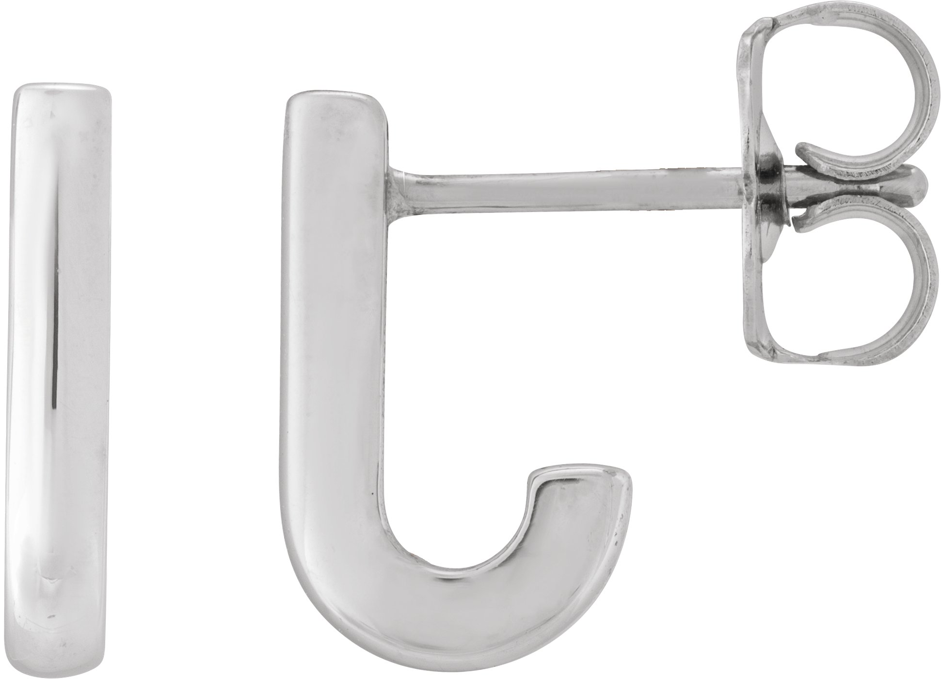 Sterling Silver J-Hoop Earrings