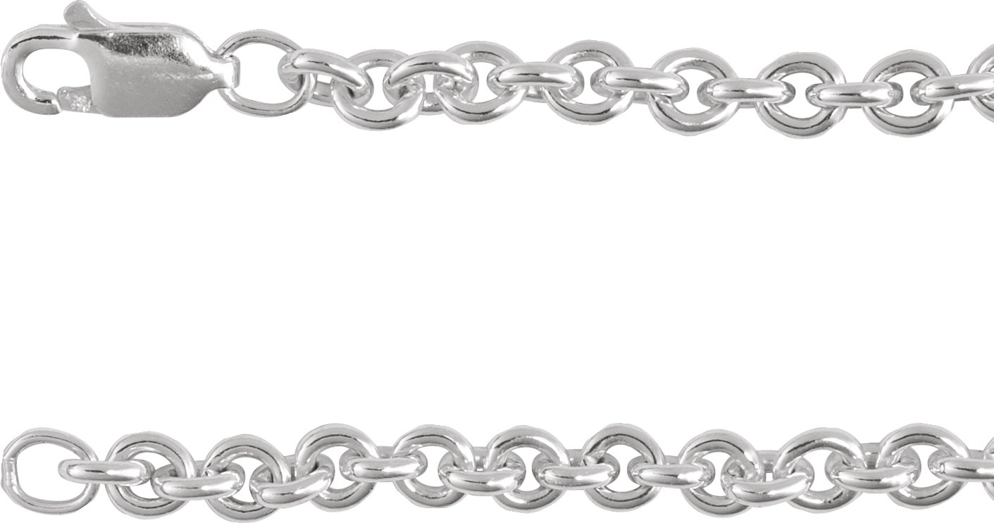 Sterling Silver 4 mm Cable 18" Chain
