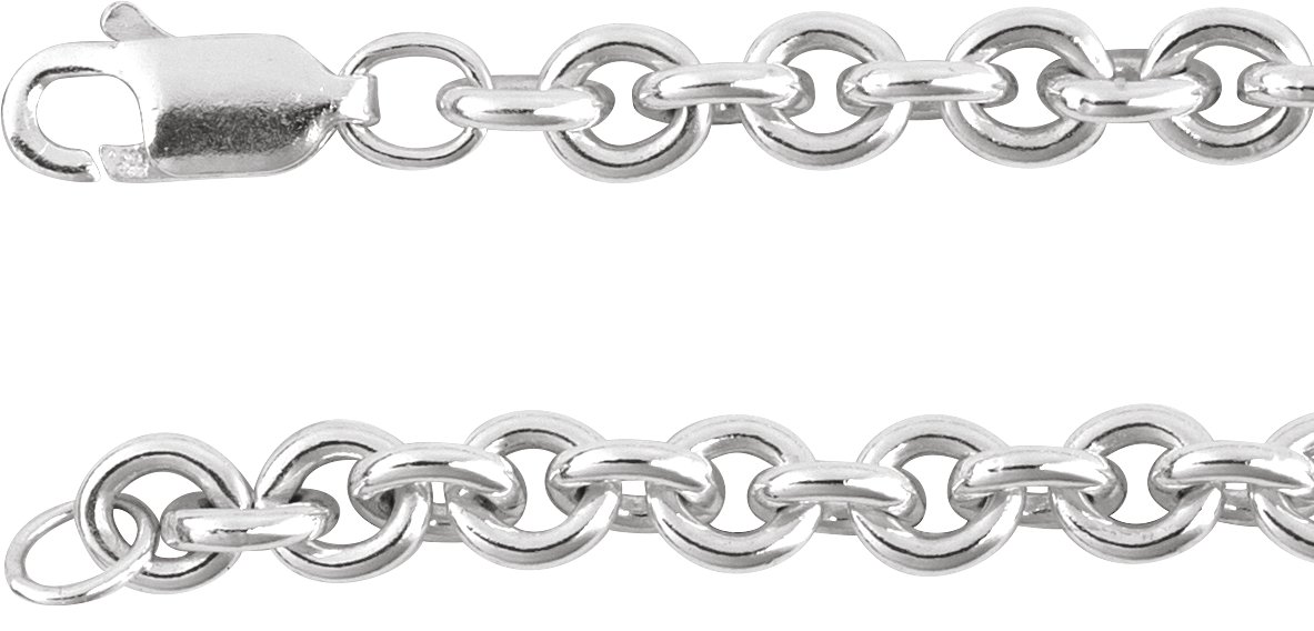Sterling Silver 4.4 mm Cable 16" Chain