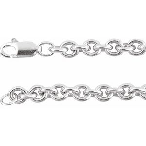 Sterling Silver 4.4 mm Cable 18" Chain