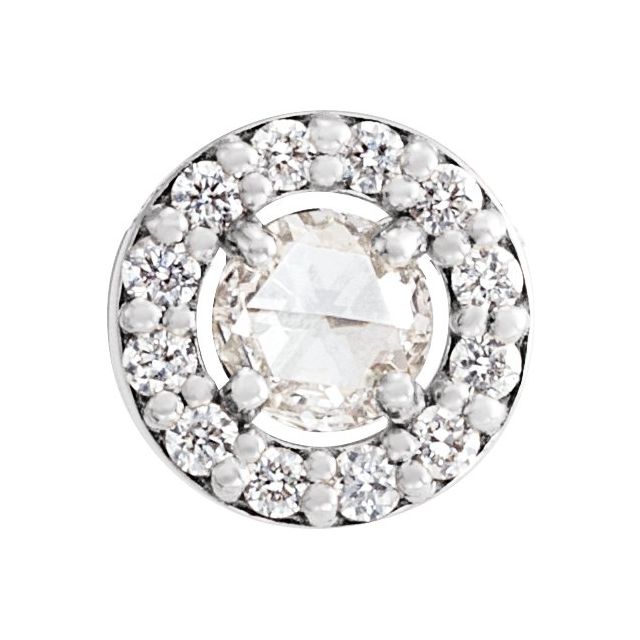 Platinum 1/5 CTW Rose-Cut Natural Diamond Halo-Style Pendant