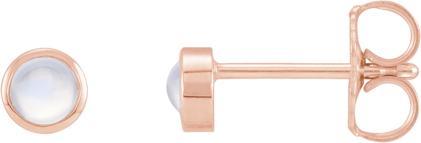 Round Bezel-Set Rose-Cut Stud Earrings