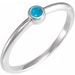 Platinum Cabochon Natural Turquoise Stackable Ring