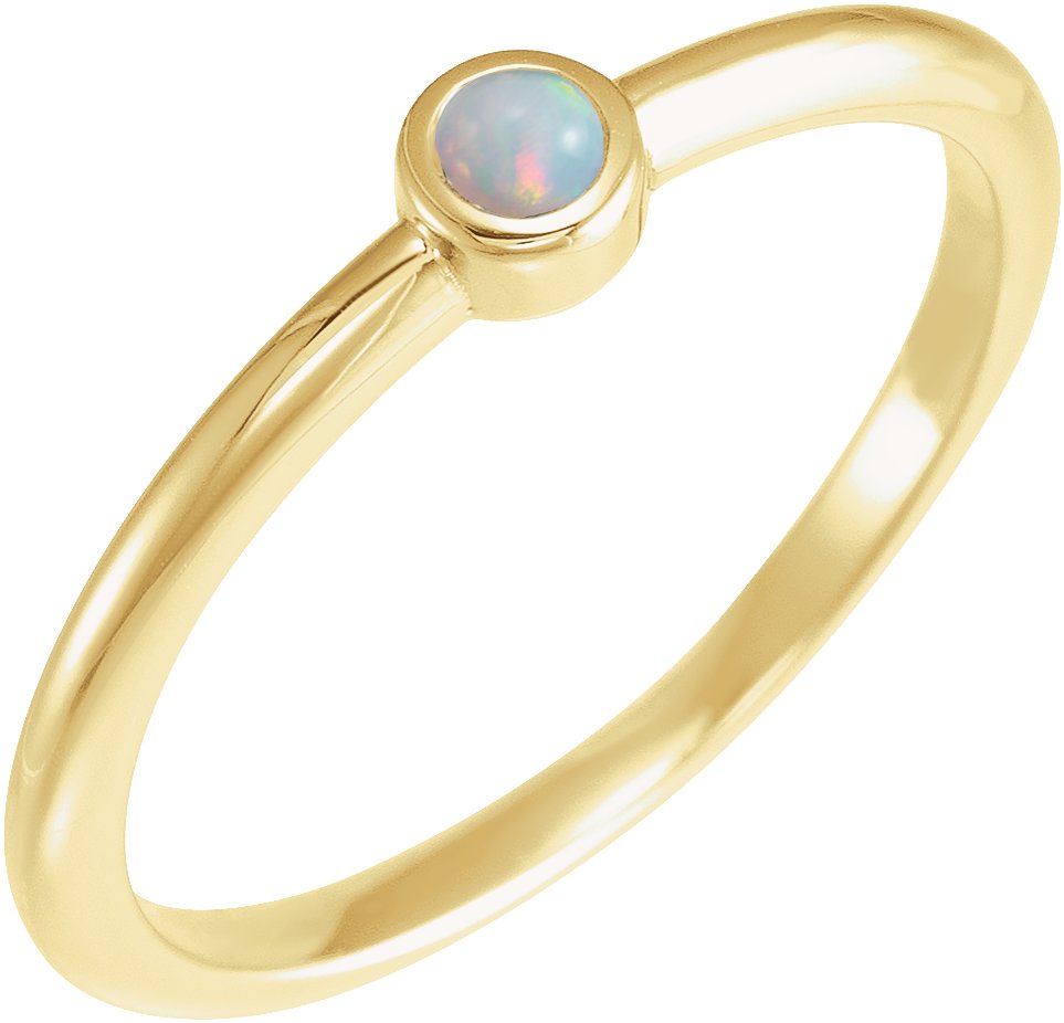 Bezel-Set Stackable Ring