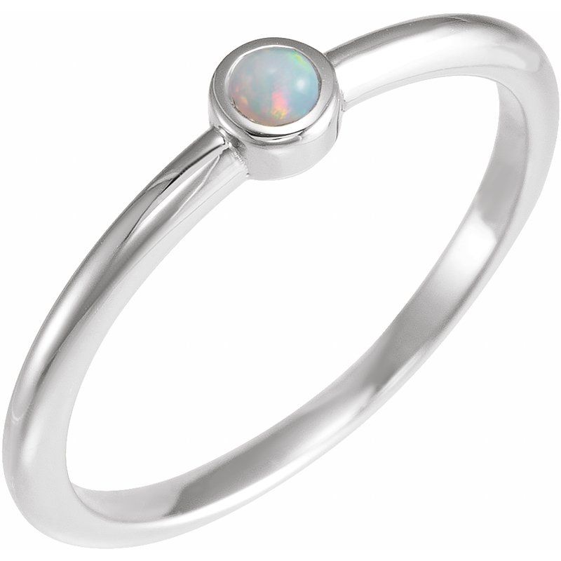 Bezel-Set Stackable Ring