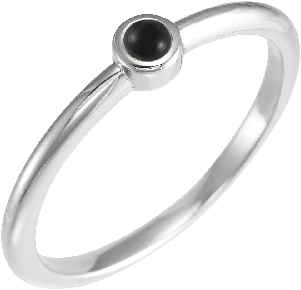 Bezel-Set Stackable Ring