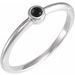 14K White Cabochon Natural Black Onyx Stackable Ring