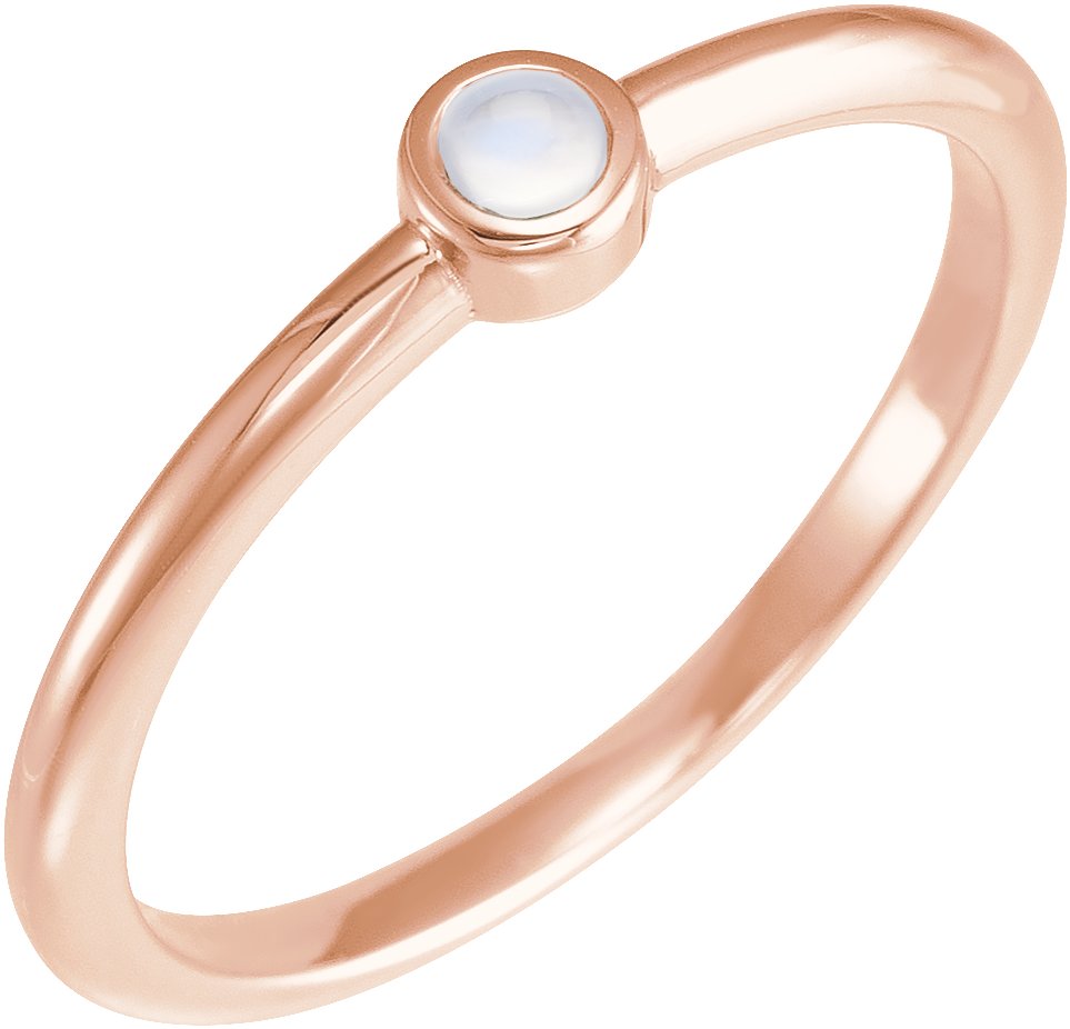 Bezel-Set Stackable Ring