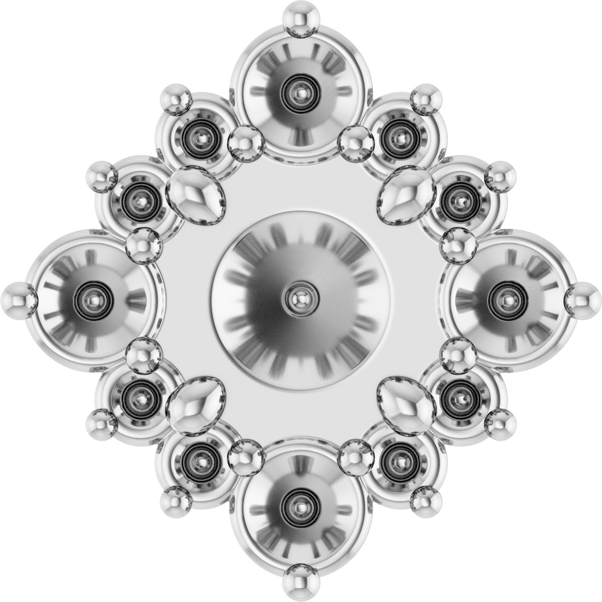 Round Halo-Style Earring Setting