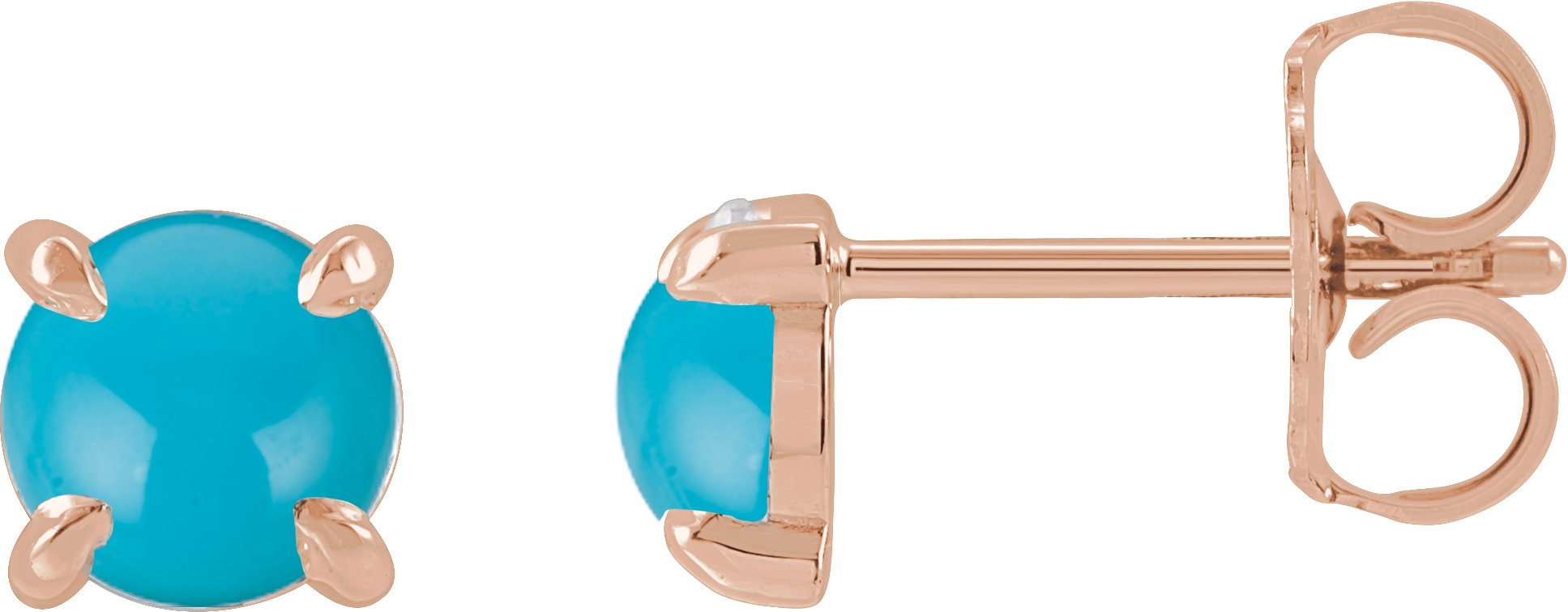 Round 4-Prong Claw Rose-Cut Stud Earrings