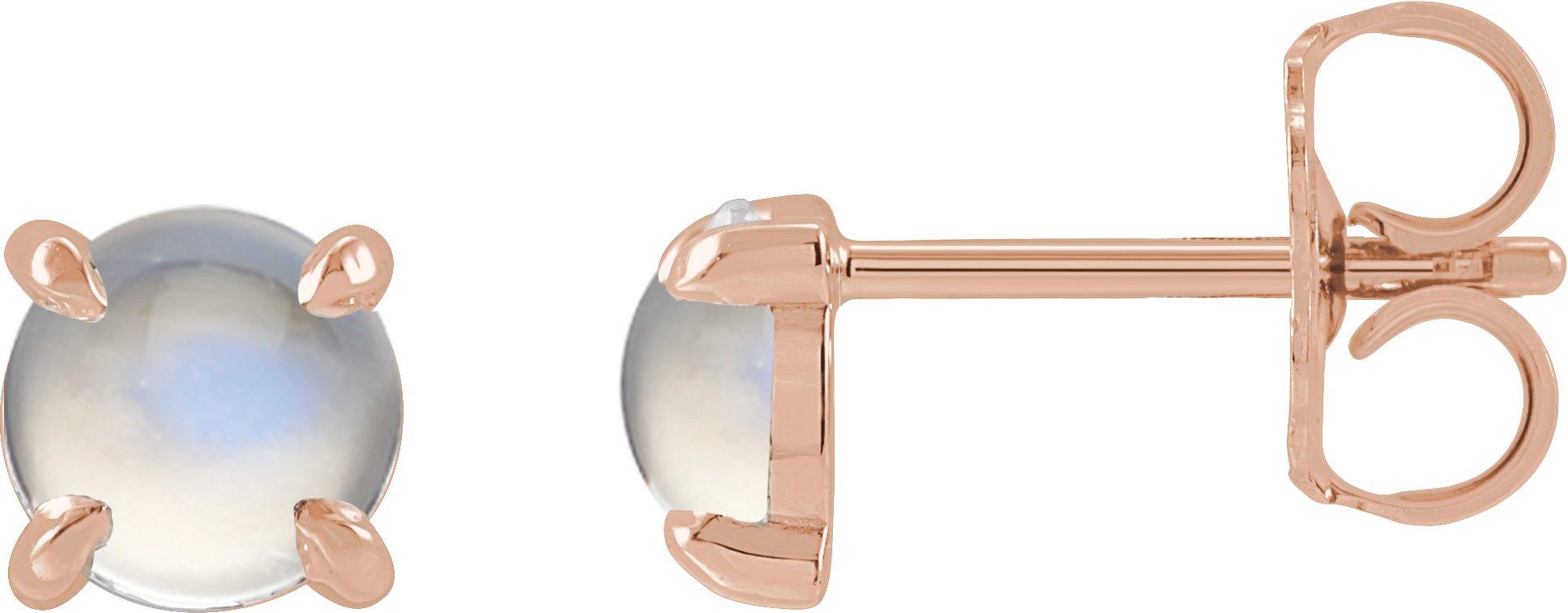 Round 4-Prong Claw Rose-Cut Stud Earrings