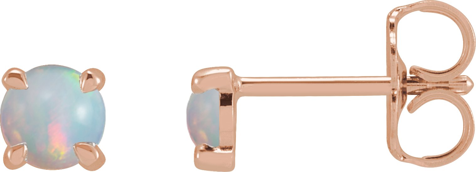 Round 4-Prong Claw Rose-Cut Stud Earrings