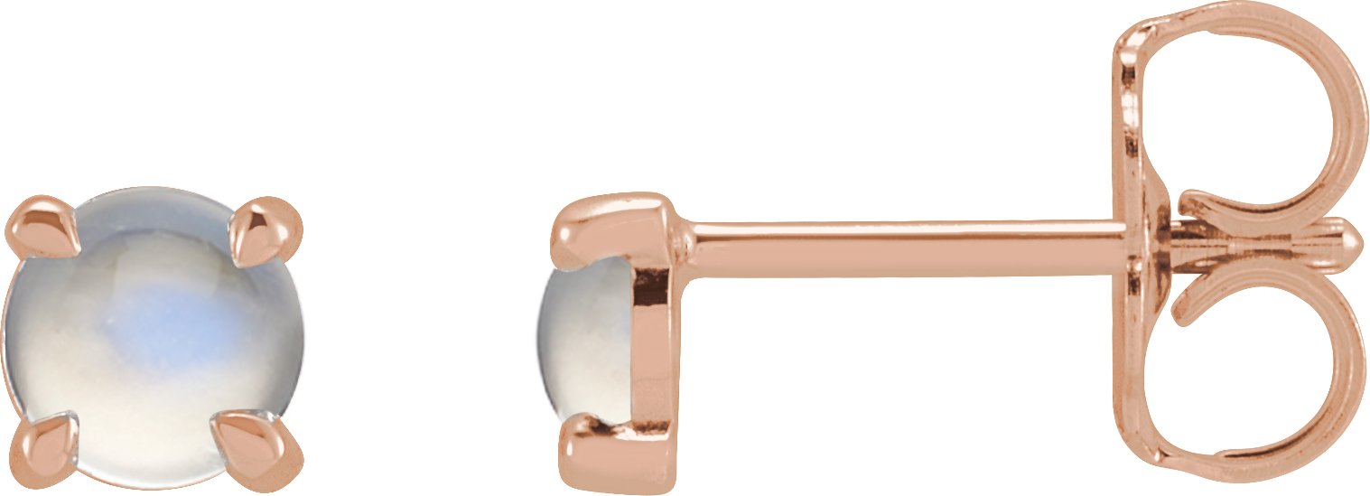 Round 4-Prong Claw Rose-Cut Stud Earrings