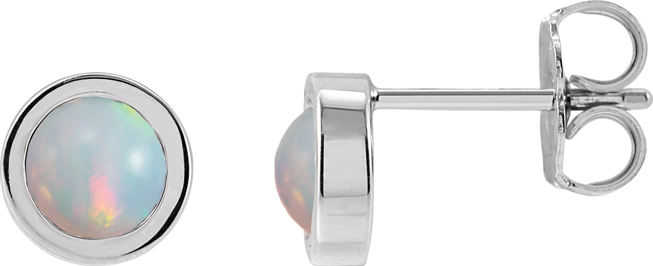Round Bezel-Set Rose-Cut Stud Earrings