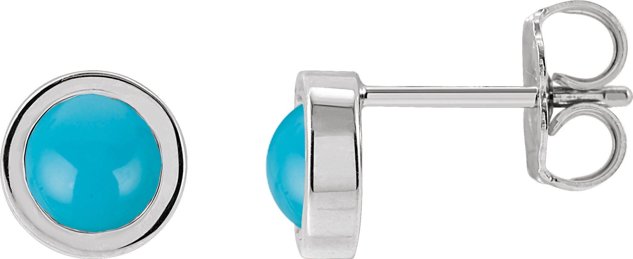 Round Bezel-Set Rose-Cut Stud Earrings