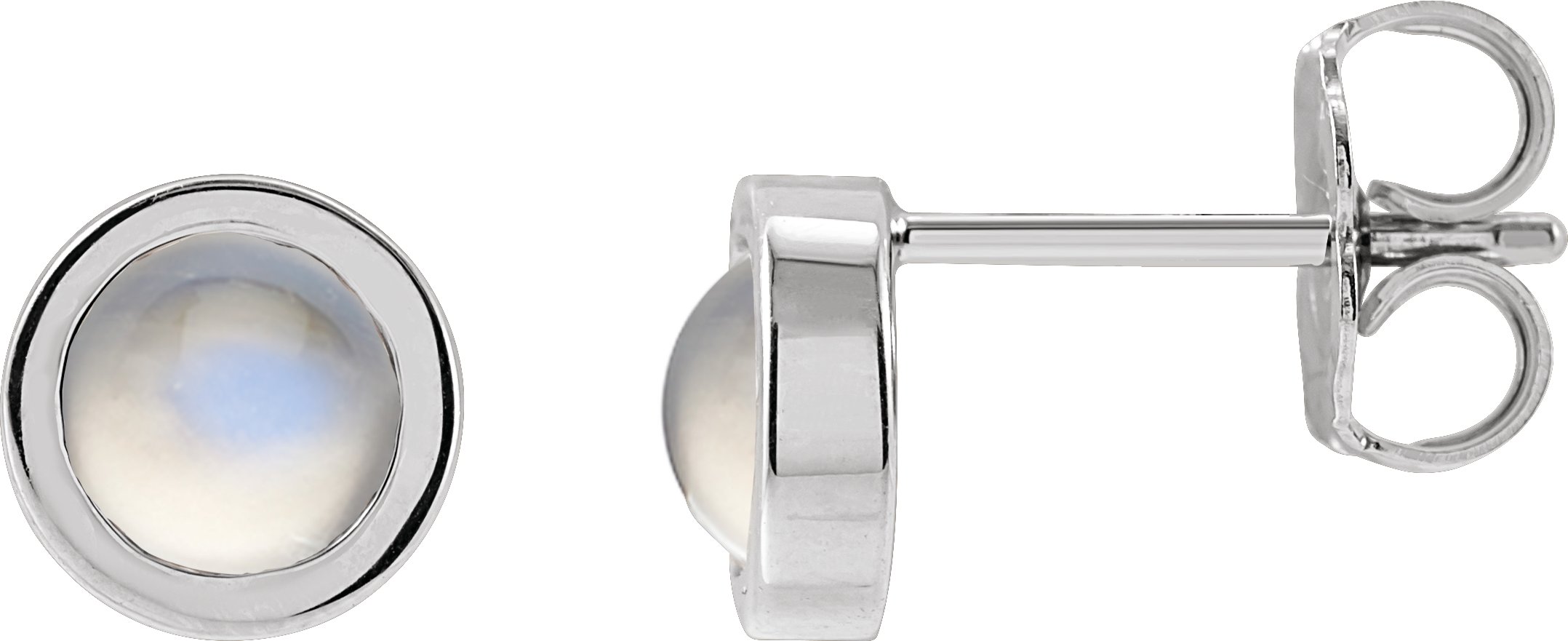 Round Bezel-Set Rose-Cut Stud Earrings