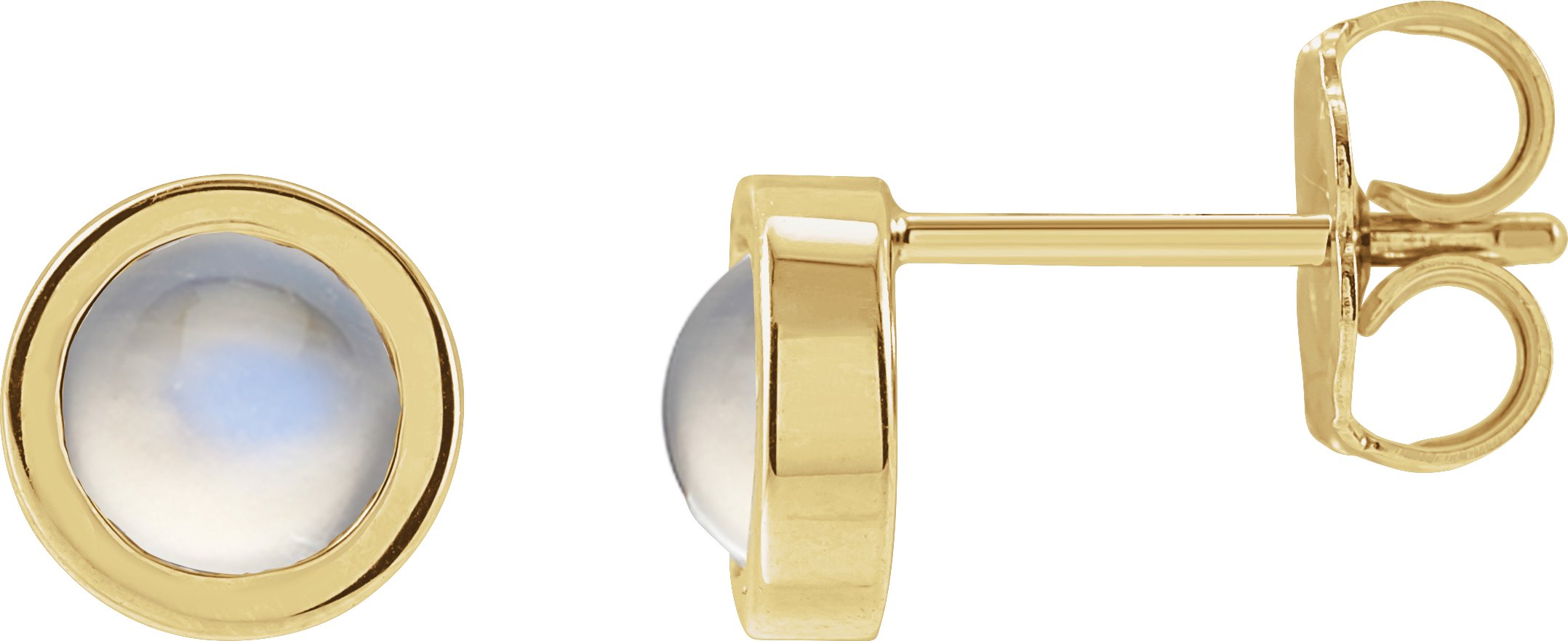 Round Bezel-Set Rose-Cut Stud Earrings