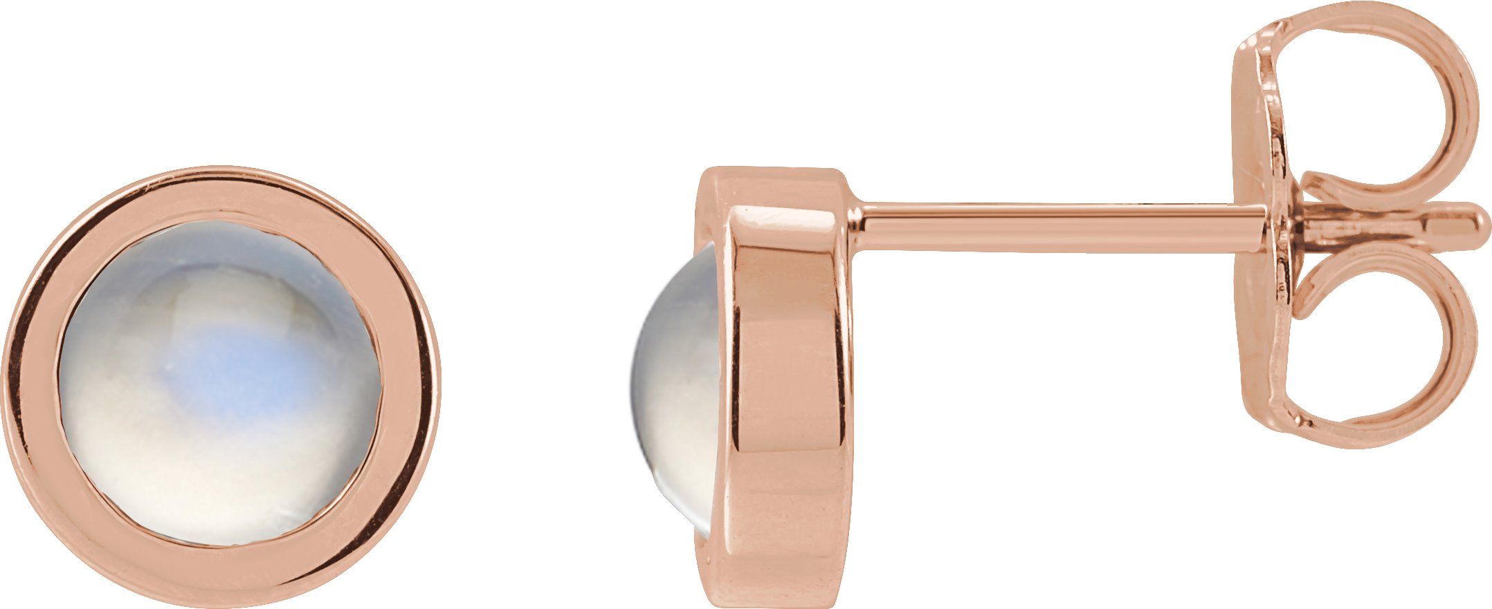 Round Bezel-Set Rose-Cut Stud Earrings