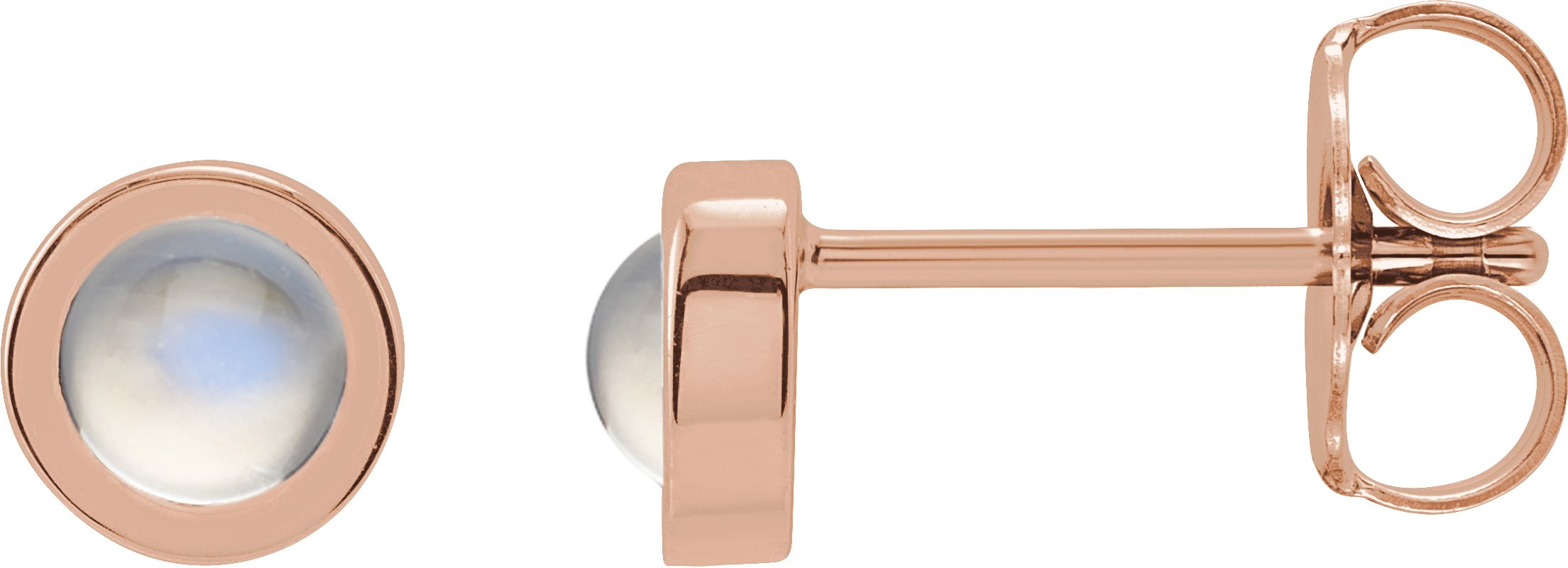 Round Bezel-Set Rose-Cut Stud Earrings