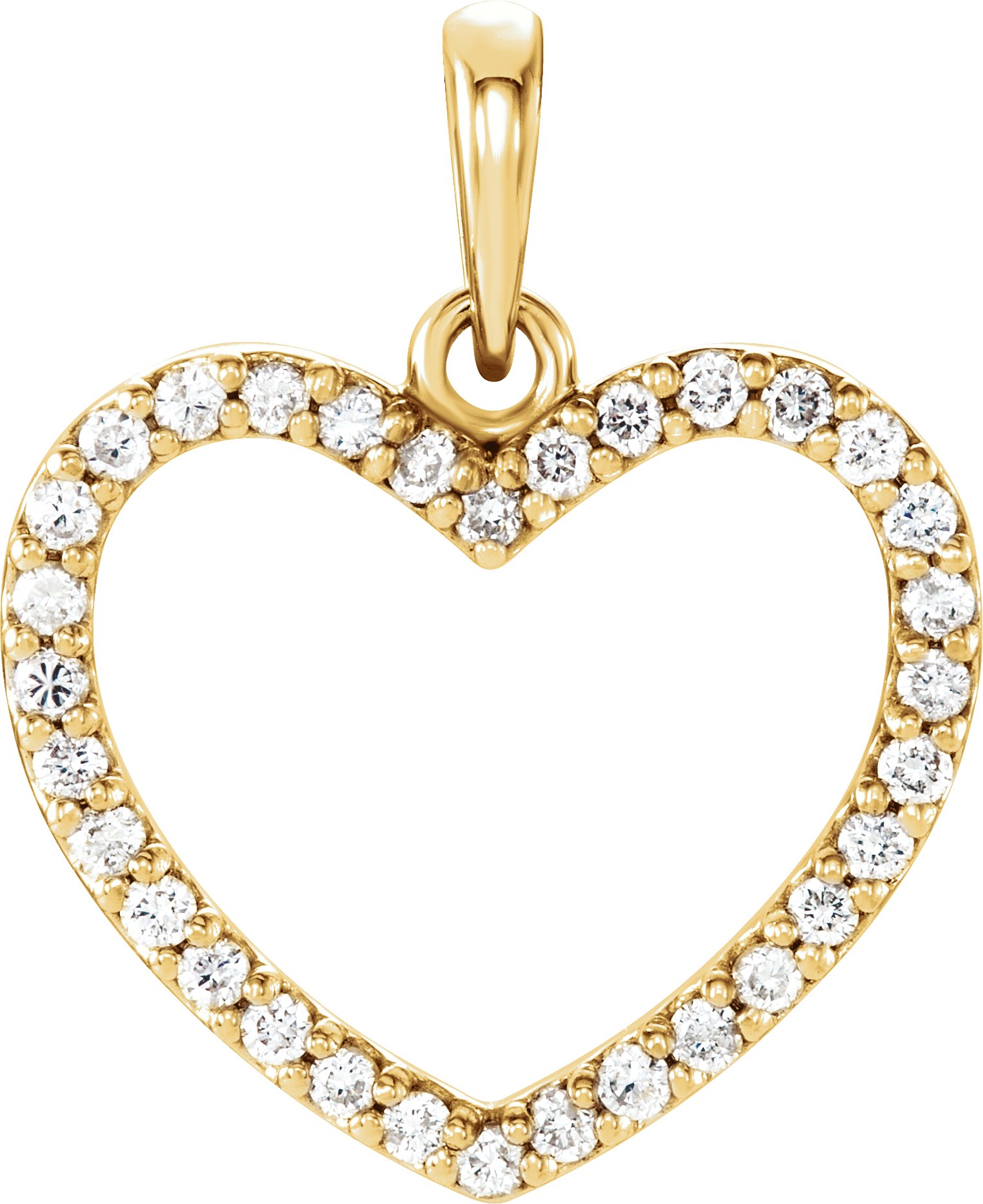 14K Yellow 1/5 CTW Natural Diamond Heart Pendant