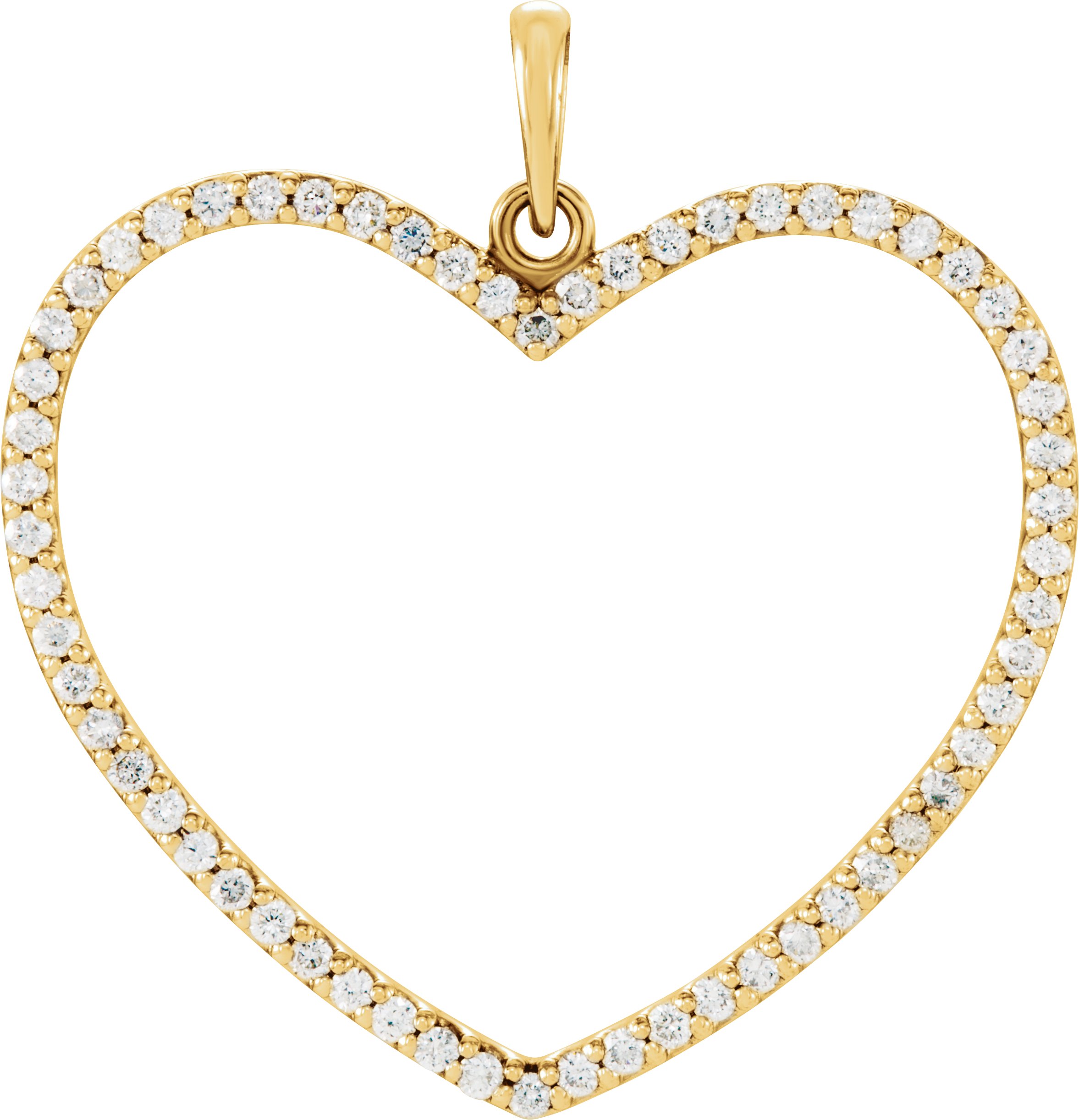 14K Yellow 3/8 CTW Natural Diamond Heart Pendant