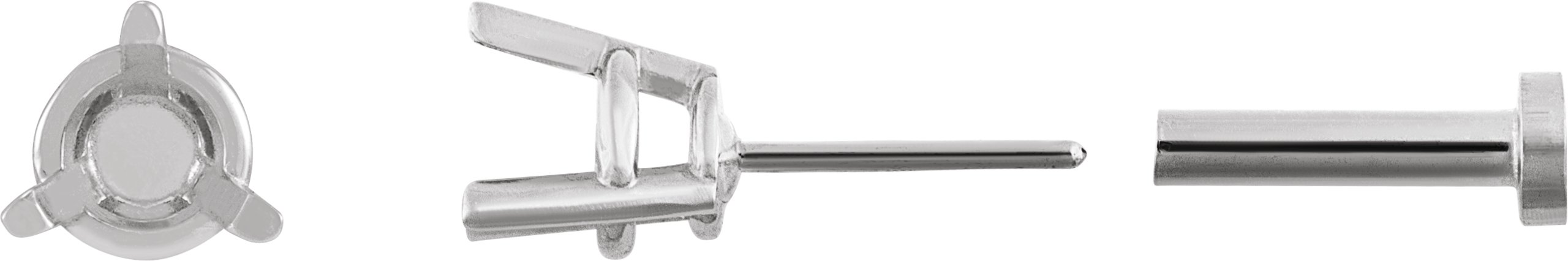 Round 3-Prong Press Fit Stud Earrings
