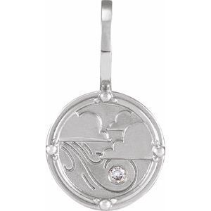 Sterling Silver .015 CT Natural Diamond Air Element Pendant