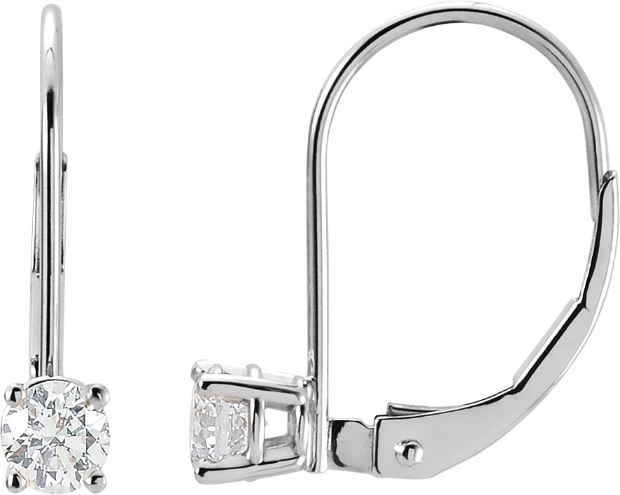 14K White 1/4 CT Natural Diamond Earrings