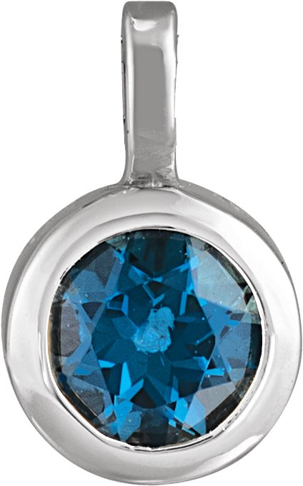 Sterling Silver Natural London Blue Topaz Pendant