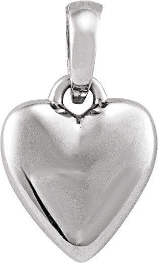 Sterling Silver Puffy Heart Pendant