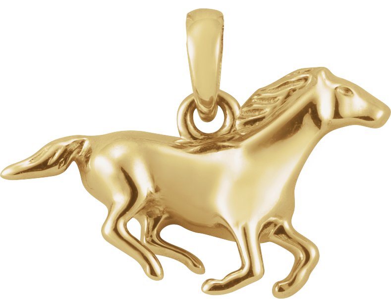 14K Yellow Horse Pendant