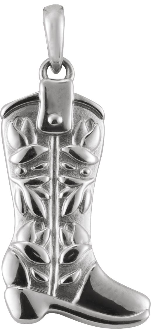 Platinum Western Boot Pendant