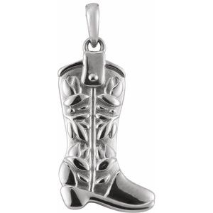 Sterling Silver Western Boot Pendant