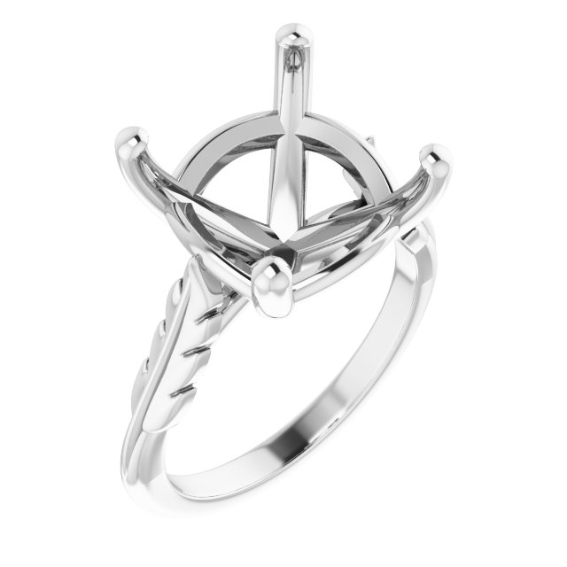 Solitaire Leaf Engagement Ring