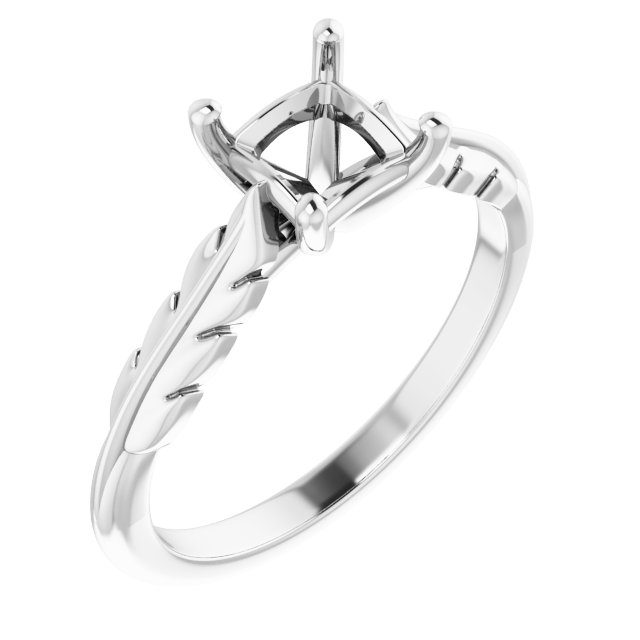 Solitaire Leaf Engagement Ring